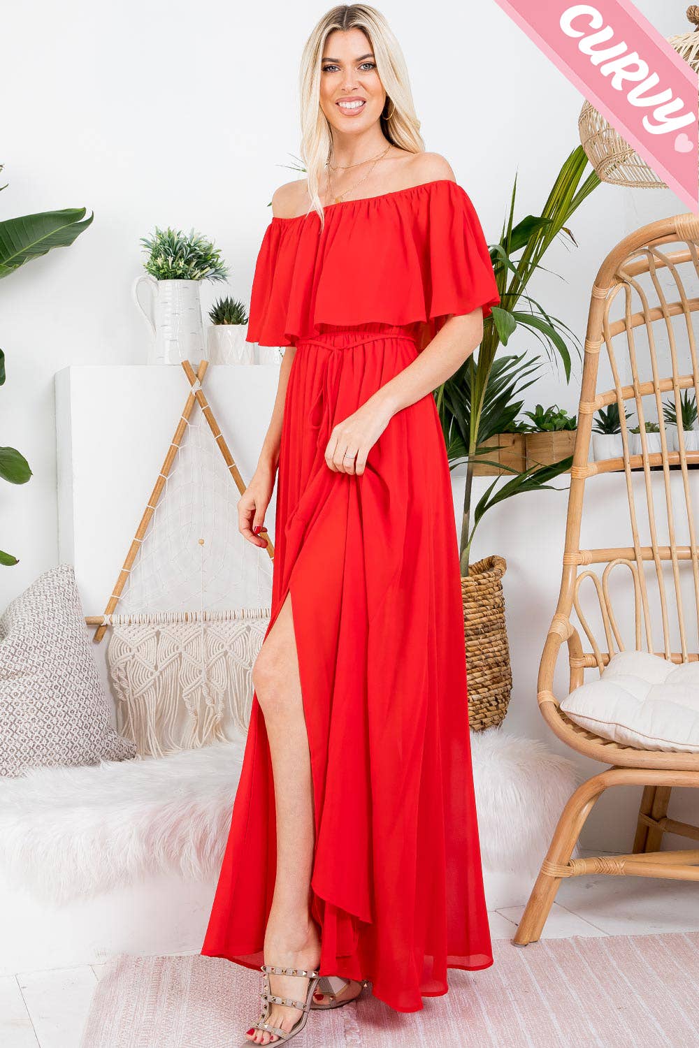 Iliana Off Shoulder Maxi Dress