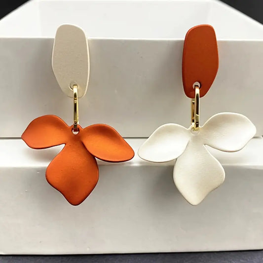 Fall Forward Orange & Cream Bloom Earrings
