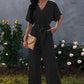 V Neck Half Sleeve Solid Jumpsuit