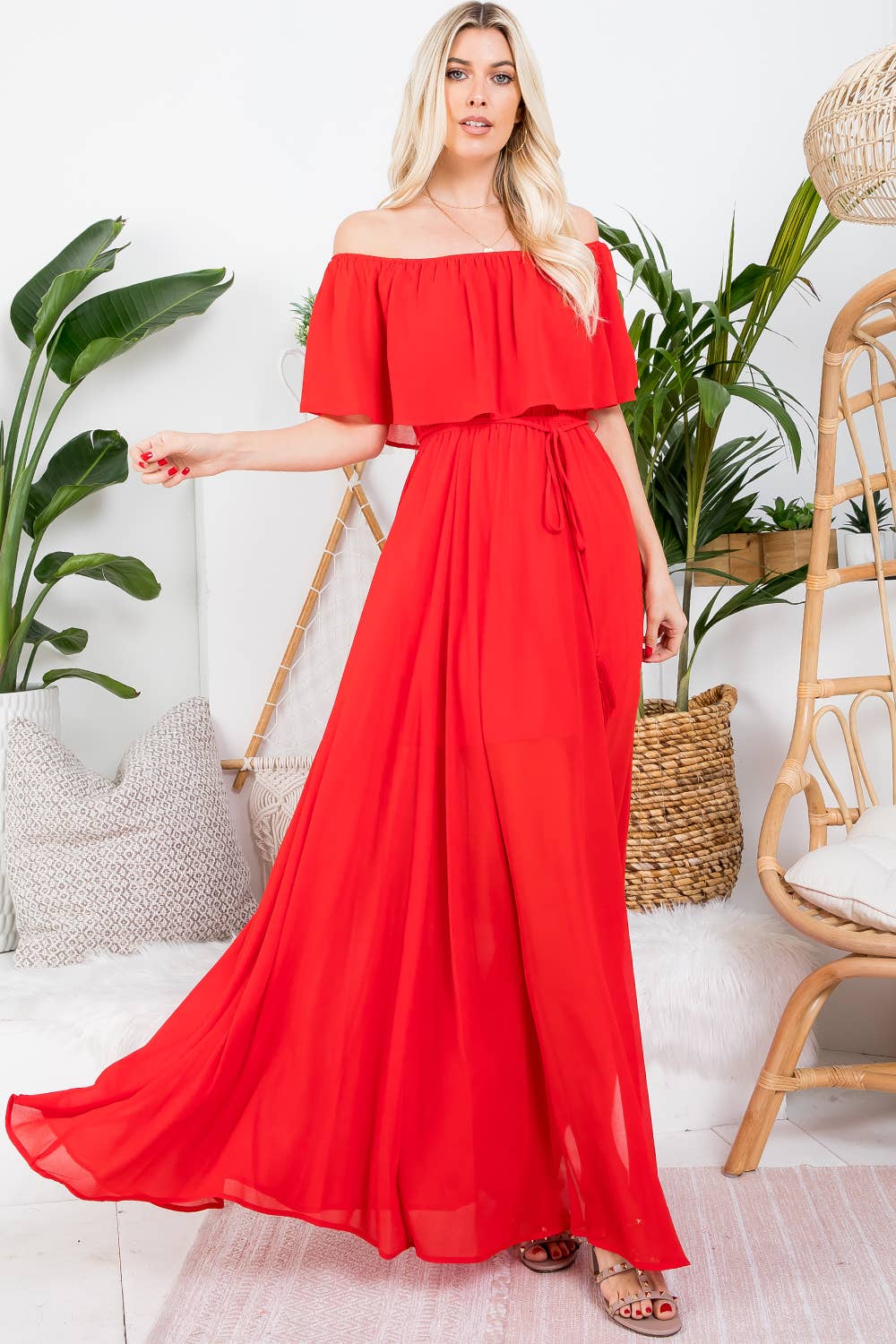 Iliana Off Shoulder Maxi Dress