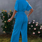 V Neck Half Sleeve Solid Jumpsuit