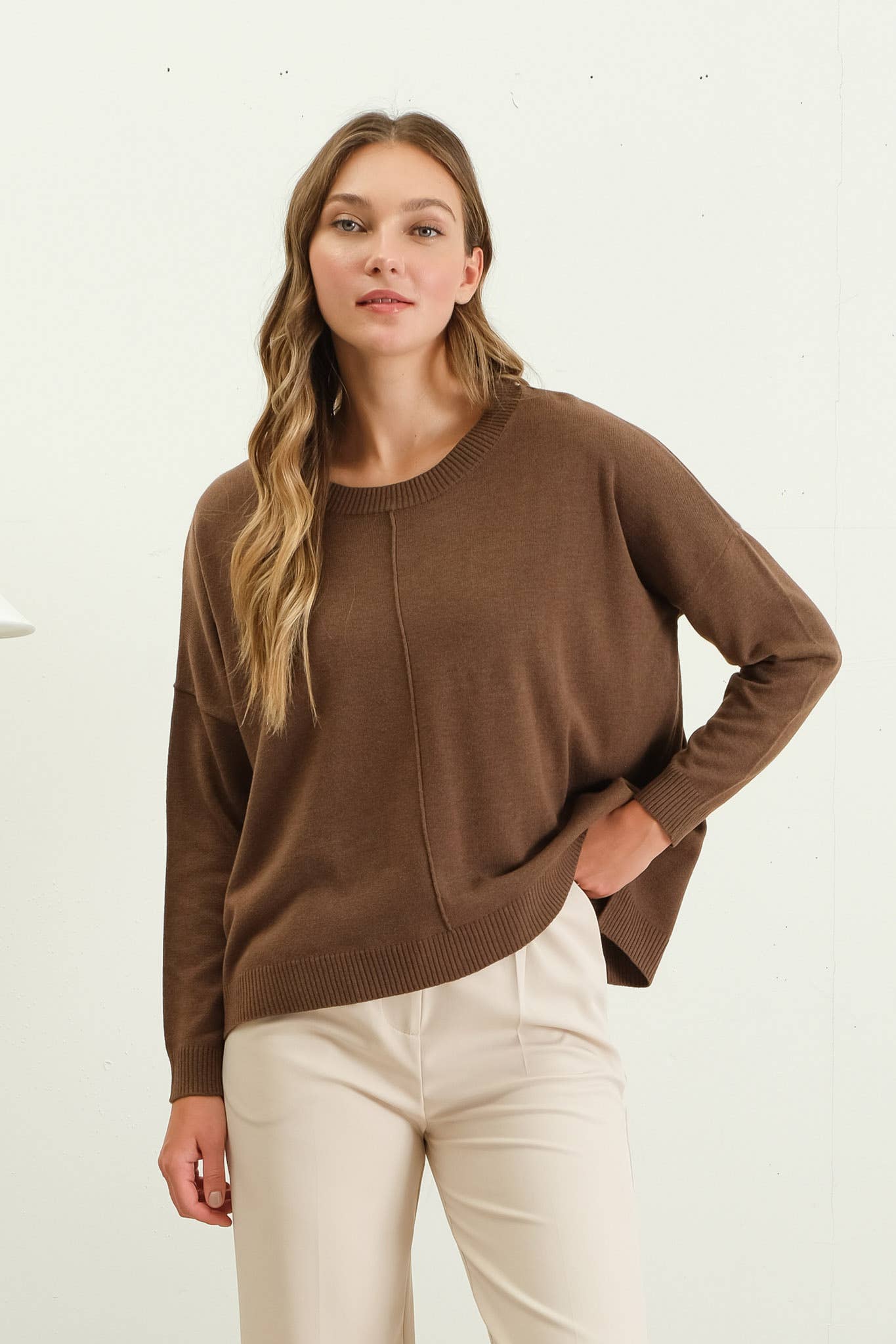 EXTENDED SHOULDER SWEATER