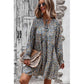 V Neck Floral Long Sleeve Dress - Clearance Item