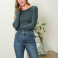 SOLID ROUND NECK LONG SLEEVE BODYSUIT