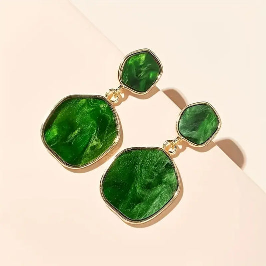 Retro Green Earrings