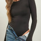 SOLID ROUND NECK LONG SLEEVE BODYSUIT