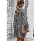 V Neck Floral Long Sleeve Dress - Clearance Item