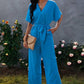 V Neck Half Sleeve Solid Jumpsuit