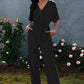 V Neck Half Sleeve Solid Jumpsuit